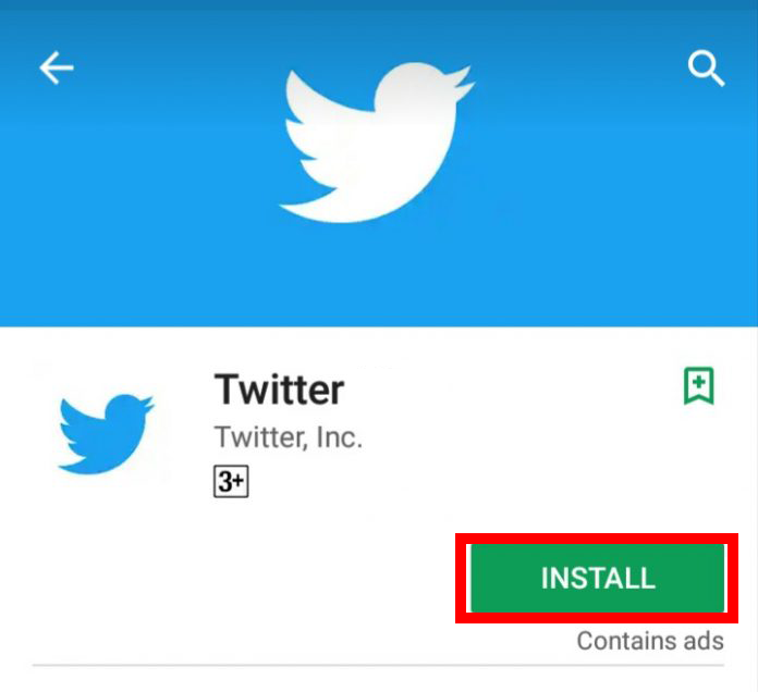 Twitter app install